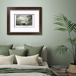 «Caerleon. Monmouthshire» в интерьере зеленой спальни