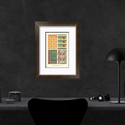 «Agyptische Deckenornamente des neuen Reiches» в интерьере кабинета в черном цвете