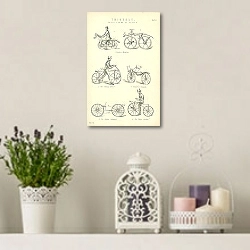 «Tricycle. Early Forms of Cycles» в интерьере комнаты с лавандовыми свечами