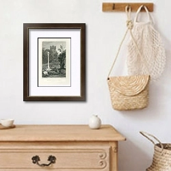 «Ancient Cross at St. Donat's. Glamorganshire» в интерьере прихожей с деревянным декором