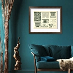 «Архитектура Италии №2» в интерьере бирюзовой комнаты