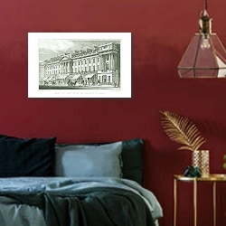 «Part of the East Side of Regent Street 1» в интерьере красной спальни