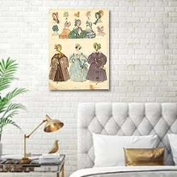 «MODES DE PARIS #1 1» в интерьере спальни с золотыми деталями