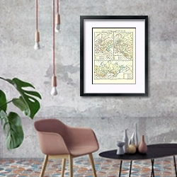 «Карта по истории Российской Империи с 1425 по 1905 1» в интерьере в стиле лофт с бетонной стеной