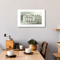 «The Unitarian Chapel, Finsbury» в интерьере кухни в стиле ретро