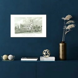 «St. Pauls Church, Balls Pond» в интерьере синей комнаты