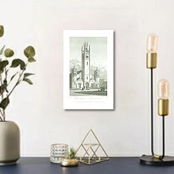 «New Church, Haggerstone» в интерьере комнаты с золотыми деталями