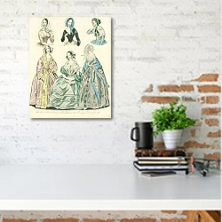 «Morning&Evening Dresses №3 1» в интерьере с кирпичной стеной