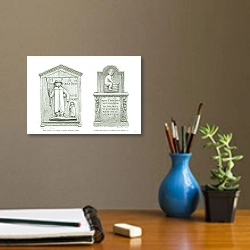 «King Charles 1st Porter & Dware Newgate Street, A Figure and Tablet in Pannier Alley Newgate St» в интерьере кабинета с бежевыми стенами