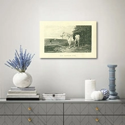 «The Shooting Pony 1» в интерьере над комодом