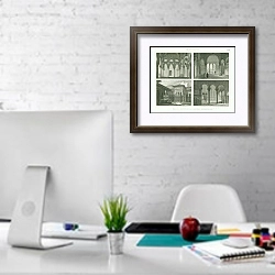 «Архитектура Италии: Кордова, Севилья» в интерьере офиса в белом цвете