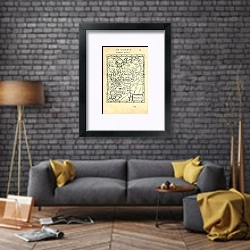 «Карта Великого княжества Московского №3 1» в интерьере в стиле лофт над диваном