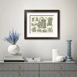 «Оборудование для металлообработки 1» в интерьере над комодом