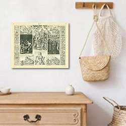 «Скульптуры №1» в интерьере прихожей с деревянным декором