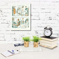 «Les Servantes Maitresses 4» в интерьере офиса с кирпичными стенами