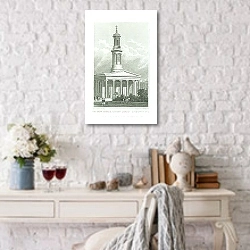 «The New Church, Regent Square Sidmouth Str» в интерьере комнаты с белым столом