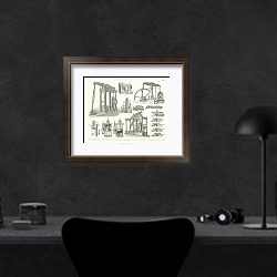 «Паровые машины 3» в интерьере кабинета в черном цвете