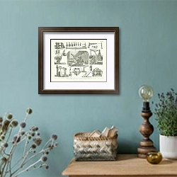 «Подъемные краны, лебёдки 1» в интерьере комнаты со старинной лампой