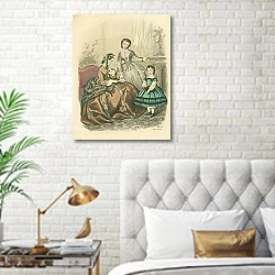 «Женская мода №3» в интерьере спальни с золотыми деталями