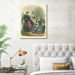 «Женская мода №4» в интерьере спальни с золотыми деталями