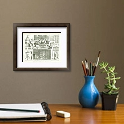 «Молочное дело 1» в интерьере кабинета с бежевыми стенами