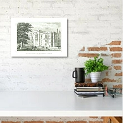 «The New Library, And Parlament Chambers, Temple» в интерьере с кирпичной стеной