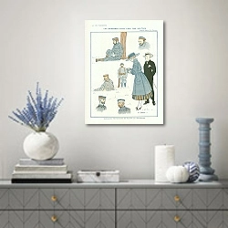 «Les Barbares Sous l'aeil des Neutres 1» в интерьере над комодом