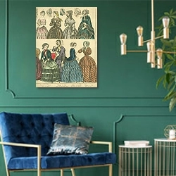 «Женская мода №11 1» в интерьере изумрудной комнаты