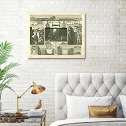 «Iconographic Encyclopedia: различные шахты для добычи полезных ископаемых» в интерьере спальни с золотыми деталями