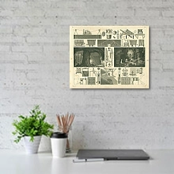 «Iconographic Encyclopedia: горные шахты и вагонетки 1» в интерьере офиса над столом