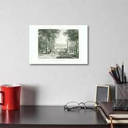 «The Park in Brussels Brussel» в интерьере кабинета над столом