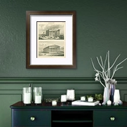 «Architecture. The Temple of Minerva Parthenon at Athens. (North-west view.)» в интерьере зеленой комнаты