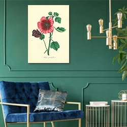 «Malopa Grandiflora» в интерьере изумрудной комнаты