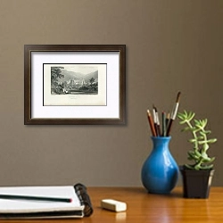 «Tintern Abbey. Monmouthshire» в интерьере кабинета с бежевыми стенами