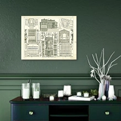 «Iconographic Encyclopedia: конструкция театра» в интерьере зеленой комнаты