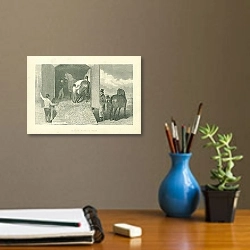 «Race Horse Van 2» в интерьере кабинета с бежевыми стенами