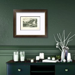 «View ion the Rhiew, Montgomeryshire» в интерьере зеленой комнаты