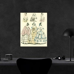 «Morning&Evening Dresses №4 1» в интерьере кабинета в черном цвете