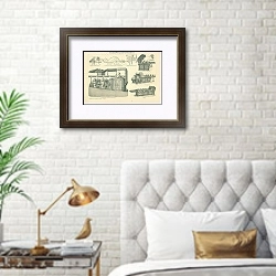 «Обработка хлопка» в интерьере спальни с золотыми деталями