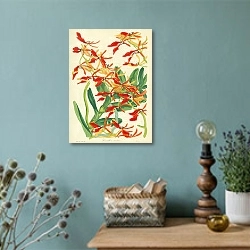 «Renanthera Coccinea 2» в интерьере комнаты со старинной лампой