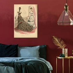 «Le Journal Des Modes 1» в интерьере красной спальни