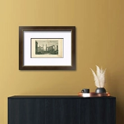 «Remains of the Abbey Church, Neath, Glamorganshire» в интерьере в черно-золотом цвете