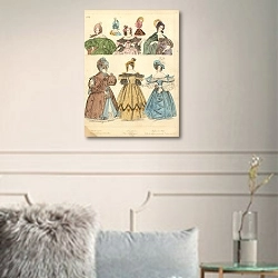 «MODES DE PARIS #3 1» в интерьере комнаты с белыми стенами