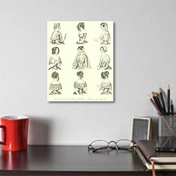 «Portraits of Ladies of the Court of St.Jamess. Fashionable Head Dreses 1847» в интерьере кабинета над столом