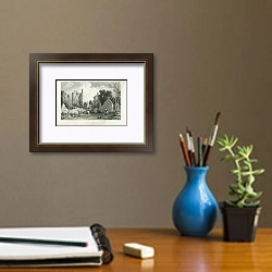 «Coity Castle. Glamorganshire» в интерьере кабинета с бежевыми стенами