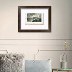 «Light-Houses at Nash Point, Near St. Donats. Glamorganshire» в интерьере комнаты с белыми стенами