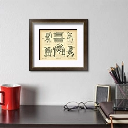 «Landwirtschaftliche Maschinen und Gerathe (сельскохозяйственные машины) 1» в интерьере кабинета над столом