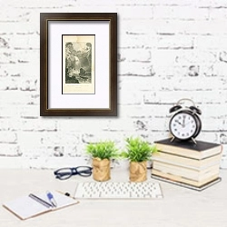 «Melincourt Fall, Vale of Neath, Glamorganshire» в интерьере офиса с кирпичными стенами