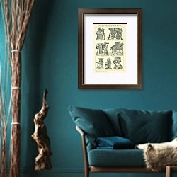 «Производство кофе» в интерьере бирюзовой комнаты