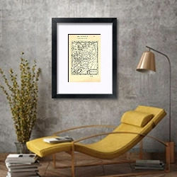 «Карта Великого княжества Московского №2 1» в интерьере в стиле лофт с желтым креслом